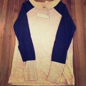 Grey and navy darling crew sweater- NEVER WORN